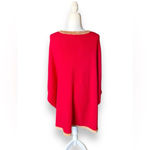 NWOT Tyler Boe Cotton Cashmere Blend Fringe Poncho Red Size undefined Photo 4