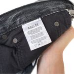 AGOLDE Fran High Rise Wide Leg Cuffed Jeans Ditch Distressed Black 33 Photo 10