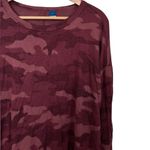 Old Navy 💥  Oversized Cozy-Knit Long-Sleeve Burgundy Camo T-Shirt Photo 1