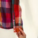 Broadway & Broome Plaid Colorful Spring Pink Blue Button Down Top Shirt Size XS Photo 3