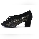 Danceandsway Suede 4.8cm Heel Ballroom Dance Shoes Shoes Black Size 8.5 NWT Photo 1