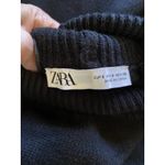 ZARA Black Ribbed Cuff Turtleneck Knit Sweater Shift Mini Dress Womens Small Photo 5