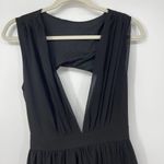 Bishop and Young BLACK PLUNGING NECKLINE FLOWY SILHOUETTE MAXI DRESS MEDIUM Photo 2