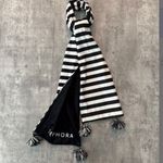 Sephora  Black White Striped Tassel Scarf Logo Cozy Lightweight Brand New Photo 1