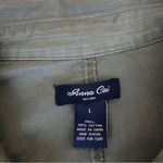 Anna Cai New York Olive Green Military Look Zippered Ruffled Hem Jacket Sz L. Size L Photo 5