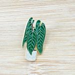 Potted Plant Enamel Pin, Cute Houseplant Pin Badge, Plant Lady Gift Green Photo 1