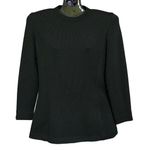 St. John Collection Black Santana Knit Long-Sleeve Fitted Tunic Top Photo 0