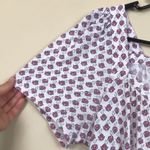 Lucky Brand Women’s Floral Print Square Neck Tie Knot Bottom Short Sleeve Shirt Photo 2