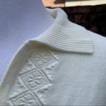 Parisian Vintage Cream  Works Acrylic Embroidered Sweater Y2K 90s Photo 6