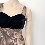 All that jazz [Vintage] 90s  Small Brown Floral Print Satin Velvet Strappy Dress Photo 6