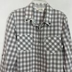 Simply Noelle  Check Print Gray Button Down Shirt Womens Medium Western Country Photo 1