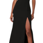 Lulus NWT Captured Your Heart Black Halter Maxi Dress High Slit Formal Sz Large Photo 0