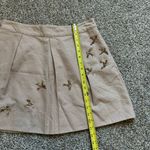 Anthropologie Leifnotes tan metallic sequin embroidered mini skirt size 8 Photo 8