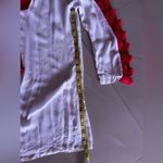 Solitaire  Swim Cover Up Dress Womens  White Crochet V Neck Pullover M White/red Photo 3