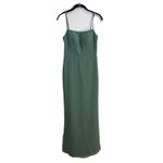 Azazie Tayla Floor Length Chiffon Sheath Dress Size A2 Eucalyptus Bridesmaid Photo 2