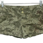 EXPRESS Shortie Shorts Women 2 Low Rise Y2K VTG Camo Floral Bedazzled Glam Bling Photo 0