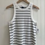 Old Navy  Fitted Striped Sleeveless Rib-Knit Mini Dress in White Navy Size L Tall Photo 7