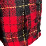 Vintage Howard Wolf Dallas Tarten Plaid Boucle Double Breasted Crop Jacket, Sz 8 Red Photo 10
