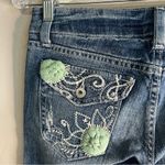 Miss Me  Thick Stitch Embellished‎ Floral Denim Capris Photo 10