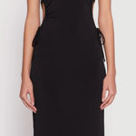 NEW Ambiance Drawstring Side Cut Out Midi Dress in Black Medium Photo 0