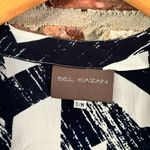 Bel Kazan Black White Printed Open Kimono Cover Up Blue Photo 3