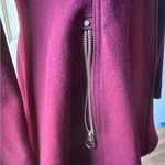 Liz Baker Liz Claiborne Burgundy Pea Coat with Gold Buttons Photo 5