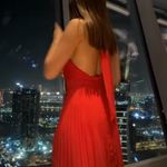 ZARA  dress maxi red pleated Elegant Halter wedding party evening  Photo 9