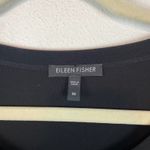 Eileen Fisher Black Long Sleeve Silk Tunic Top Shirt Women Size M Minimal Basic Photo 2