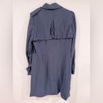BCBGMAXAZRIA Navy Blue Double Breasted Trench Coat Medium EUC Photo 1