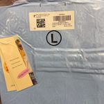 Dokotoo Women‘s Casual Short Sleeve 1/4 Button Solid Collar Neck Pullover Top Blue Size L Photo 4