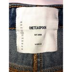 One Teaspoon Trucker Skirt Size 26 US 4 Blue Raw Hem Frayed Mini Distressed Boho Photo 1