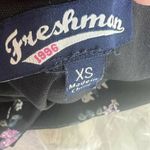 Vintage floral ruffle rose Victorian blouse top XSMALL short cap sleeves Black Size XS Photo 9