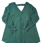 CAbi  5208 Bountiful Navy and Green Sheer Blouse Pullover shirt size XL Photo 3