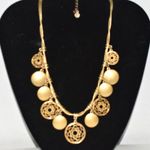 Vintage 5X Brushed Gold Tone Multiple Circular Disc's Snake Chain16" Necklace Photo 0