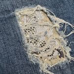 Candies Womens Blue Distressed Embellished Denim Jeans Size 7 Photo 2