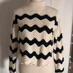 Freshman 1996 Reversible Chevron Knit Mock Neck Sweater L Black Size L Photo 0