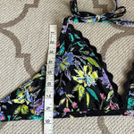 Coastal Blue  black floral bikini halter top Photo 9