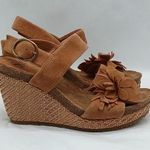 Sofft Cali Wedge Heel Sandals Womens 6M Tan Leather Suede Boho Summer Shoes Size 6 Photo 0