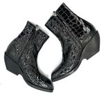 KHAITE Ankle Boots Patent Leather Black Crocodile Women’s Size IT 38.5 US 8.5 Photo 3