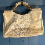 Plinio Visona  Cream Genuine Leather Handbag Purse Alligator Made Italy Photo 1