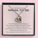 Baby Feet 👣 Heart ♥️Necklace Expecting New Mom Valentine's Day Baby Shower Gifts Silver Photo 0