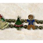 Avon Christmas Bracelet Holiday New Year’s Eve 7.5” Goldtone Charms Vintage Gold Photo 4