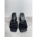 Open Edit  Sandals Size 6.5‎ Black Open Toe Block Heel Fabric Upper Photo 3