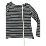 Anthropologie  Pure + Good charcoal gray & white striped shirt sz M Photo 6