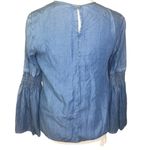 Beach lunch lounge chambray pullover bell sleeve top blouse Photo 1