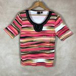 Rafaella Retro Short Sleeve Braided T-Shirt Medium Photo 2