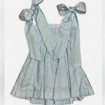 Light Blue Bow Strap Fit & Flare Mini Dress | Size S Photo 1