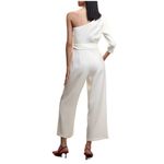 Mango White One Shoulder Wide Leg Cropped Jumpsuit XS NWT Photo 1