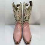 Justin Boots Justin Vintage Pink Floral Inlay Cowboy Western Boots 7.5 Photo 1