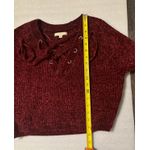 LA Hearts Cropped Knit Lace Up Tie Front Textured Sweater XS Cosplay Ren Fair Photo 7